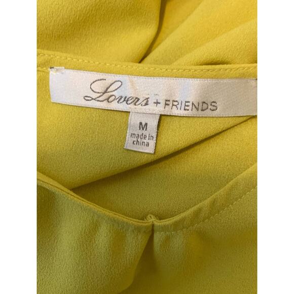 Lovers + Friends lime yellow long sleeves v neck tunic top size M - Picture 3 of 12